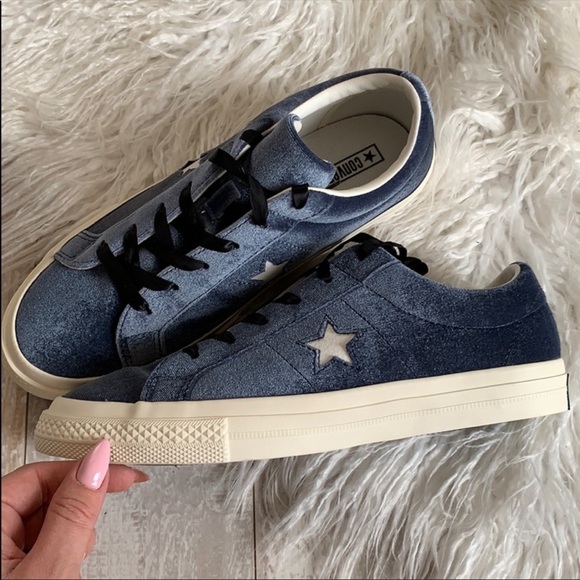 NWT Converse ID Custom Low Tops Velour Blue - Picture 6 of 8